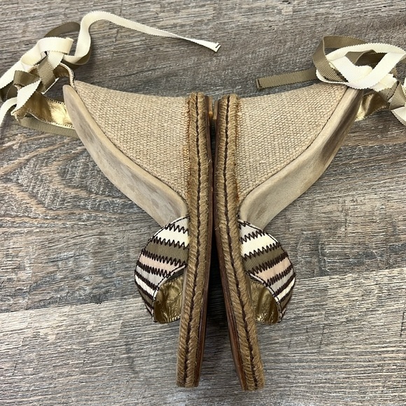 Marc Jacobs Open Toe Ankle Tie Espadrille Wedge Size Eu 40/ US 10 - Picture 8 of 13